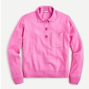 Vivid Fuchsia Cashmere collared sweater